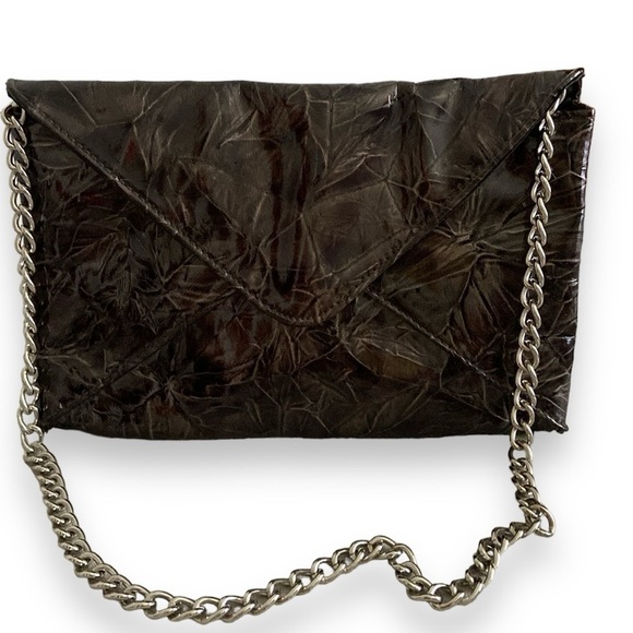 Jessica McClintock Handbags - Jessica McClintock Evening Bag Envelope Chain Strap Brown